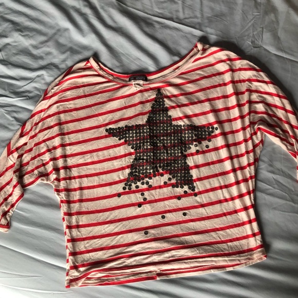 Stripped Red and White Star Shirt - Picture 1 of 3